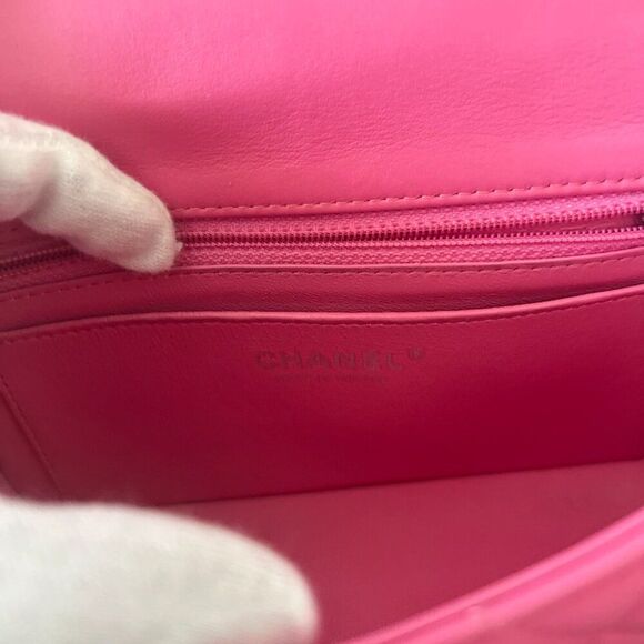 100% Authentic CHANEL Mini Rectangular in Pink Lambskin SHW - Picture 13 of 13